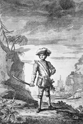 Capitano Bartholomew Roberts, inciso da James Basire