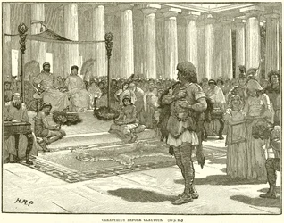 Carataco davanti a Claudio