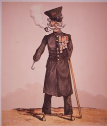 Caricatura di un pensionato di Chelsea del Royal Hospital, da 