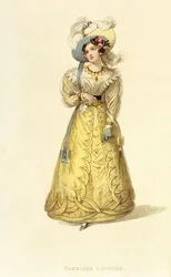 Costume da carrozza, tavola di moda da Ackermanns Repository of Arts, c.1827