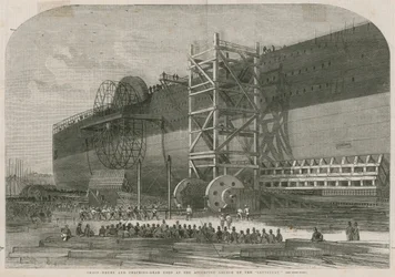 Tamburi a catena e ingranaggi di controllo utilizzati nel tentativo di lancio del Leviathan