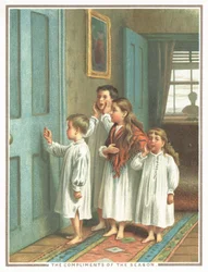 Bambini che bussano alla porta della camera da letto