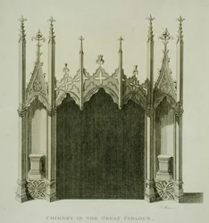 Camino nel grande salone di Strawberry Hill, inciso da T. Morris, da 