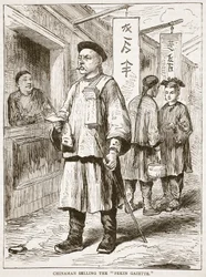 Cinese che vende la Gazzetta di Pechino, illustrazione da Cassells Illustrated History of England
