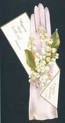 Biglietto di auguri di Natale con guanto e fiori