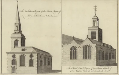 Chiesa di Santa Maria Abchurch, Abchurch Lane e Chiesa di San Martino Outwich in Threadneedle Street, Londra
