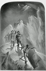 Scalata notturna, da Ten Scenes in the Last Ascent of Mont Blanc Including Five Views from the Summit di J.D.H. Browne, pubblicato nel 1853