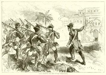 Clive guida i suoi uomini verso Conjeveram (1751)