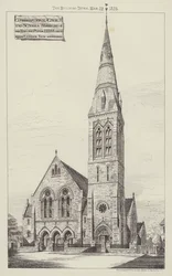 Chiesa congregazionale e scuole, Woodford (incisione)