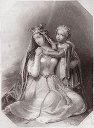 Costanza di Bretagna, vedova di Geoffroy Plantageneto (La vita e la morte di Re Giovanni) Lady Constance vedova di Geoffrey II, Duca di Bretagna (La vita e la morte di Re Giovanni) in - "Galleria delle Donne di Shakespeare, collezione di quarantacinque rit