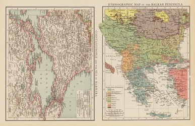 Costantinopoli e il Mar di Marmara; Mappa etnografica della Penisola Balcanica