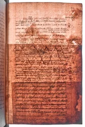 Cotton MS Faustina F III, f. 107r (luce trasmessa)
