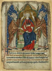 Cotton Vitellius A. XIII, f.6, Incoronazione di Enrico III, dai «Decreti dei re dell