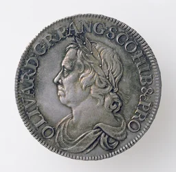 Corona di Oliver Cromwell (1599-1658), Zecca di Londra, 1658 (dritto)