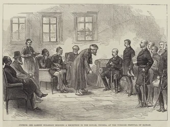 Cipro, Sir Garnet Wolseley tiene una Ricezione nel Konak, Nicosia, al Festival Turco di Bairam