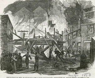 Distruzione per Incendio della Fabbrica di Pianoforti di Kirkman, Dufours Place, Broad Street, Golden Square