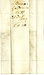 Devonshire MSS AS 3101, foglio da un fascio di conti saldati da Pinder Simpson per Lord George Cavendish, incluso il conto di Alexander Bowie