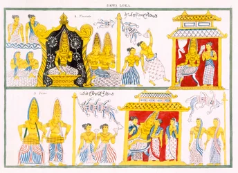 Dewa Loka, da La Storia e Dottrina del Buddhismo di Edward Upham, 1829