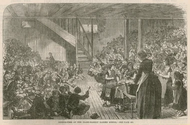 Ora di cena alla Clare Market ragged School, Natale 1869