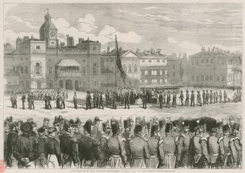 Distribuzione delle medaglie della Crimea da parte di Sua Maestà ai Horse Guards