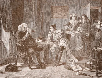 Dr Johnson che salva Goldsmith dalla sua padrona di casa