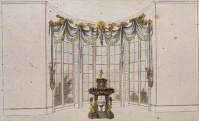 Tenda della sala da disegno e giardiniera, tavola 101 da Ackermann
