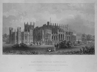 Vista frontale est di Eaton Hall, la sede del Nobilissimo Marchese di Westminster