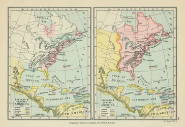 America orientale e centrale (litografia a colori)