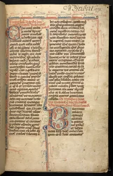 Egerton 3142, f.1r, Testo con iniziale illuminata, 