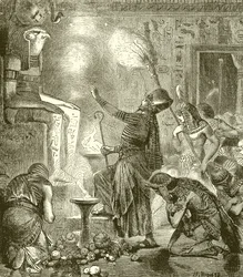 Re Egiziano che Adora in un Tempio
