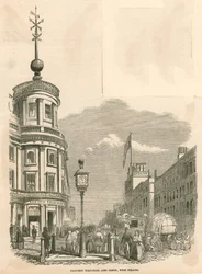 Palla del tempo elettrica e orologio, west Strand, Londra