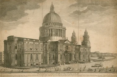 Elevazione e prospettiva della Cattedrale di St Paul, Londra