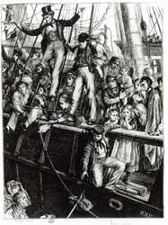 Emigranti che lasciano la Vecchia Inghilterra, dalla rivista The Graphic, 18 dicembre 1869