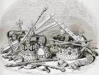 Regalia inglese, da Old England: A Pictorial Museum, pub. 1847