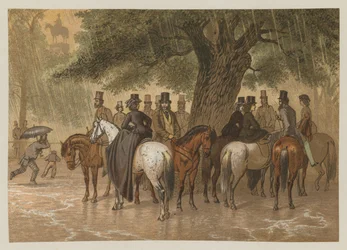 Scappando dalla pioggia a Hyde Park, Londra