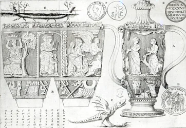 Vaso etrusco e disegni