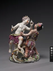 Europa e America, fabbricato dalla Chelsea Porcelain Factory, c.1760