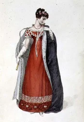 Abito da sera o abito da ballo, tavola di moda da Ackermann
