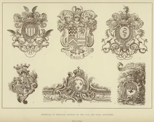 Esempi di disegni araldici dei secoli XVII e XVIII
