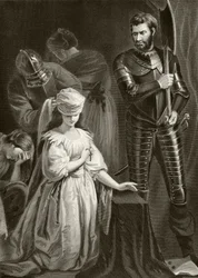 Esecuzione di Maria Regina di Scozia, 8 febbraio 1587, da "The National and Domestic History of England" di William Hickman Smith Aubrey (1858-1916) pubblicato a Londra, 1890 circa (litografia)