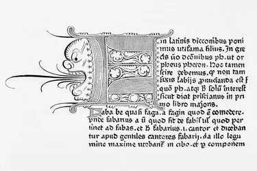 Facsimile di una pagina del Catholicon, stampato da Johannes Gutenberg, Magonza, 1460