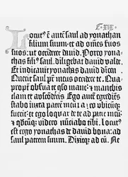 Facsimile di una pagina della Bibbia, stampata da Johannes Gutenberg, Magonza, 1456