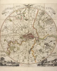 Mappa di Fairburn della zona a dodici miglia da Londra