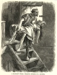 Pauroso omicidio di una madre (incisione)