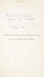 Prima edizione di Alice Attraverso lo Specchio di Lewis Carroll, con dedica dell