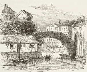 Fleet Bridge, Londra nel XVII secolo, da «La storia nazionale e domestica dell
