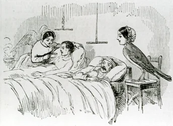 Florence Nightingale e uno dei suoi angeli ministranti in Crimea