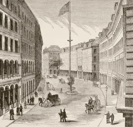 Franklin Street, Boston, Massachusetts negli anni 1870