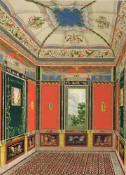 Decorazione a fresco nella Casa Estiva di Buckingham Palace, da The Decorations of the Garden Pavilion in the Grounds of Buckingham Palace di Ludwig Gruner (1801-82) e Anna Brownell Jameson (1794-1860)