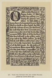Dai Quindici Oes e altre preghiere stampate da Caxton circa 1491 (litografia)